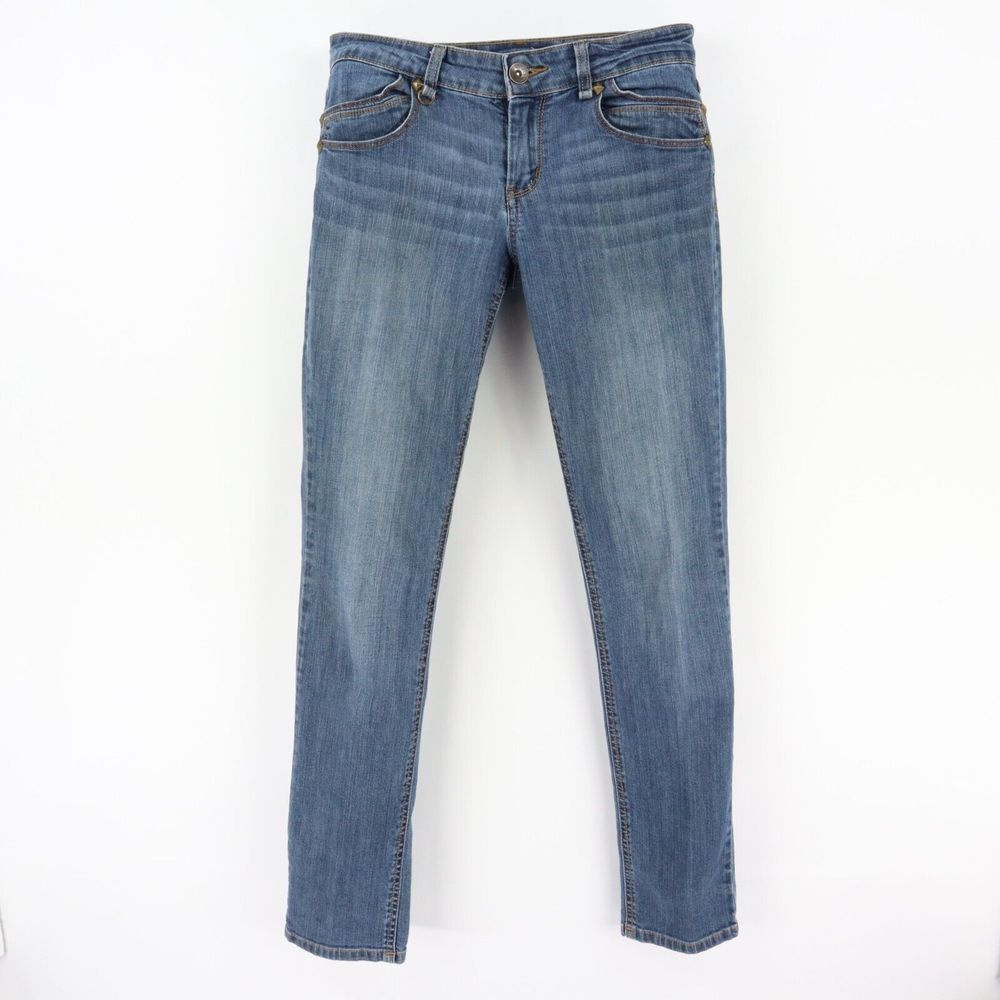 L.e.i. Low Rise Jeans Womens Size 8 Blue Cotton Blend Tapered Faded Denim